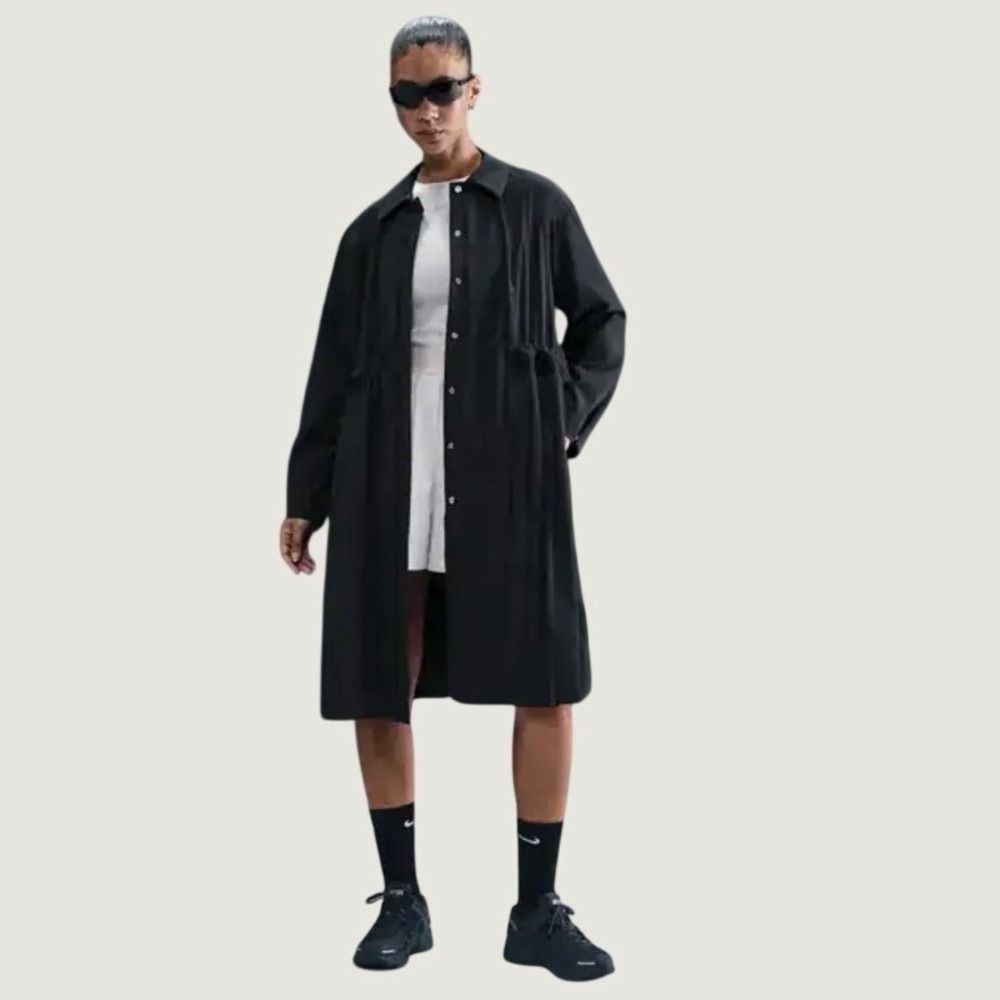 Nike Dri-FIT 24.7 Women Black Pleated Training Jacket Trench HV3627-010 MD